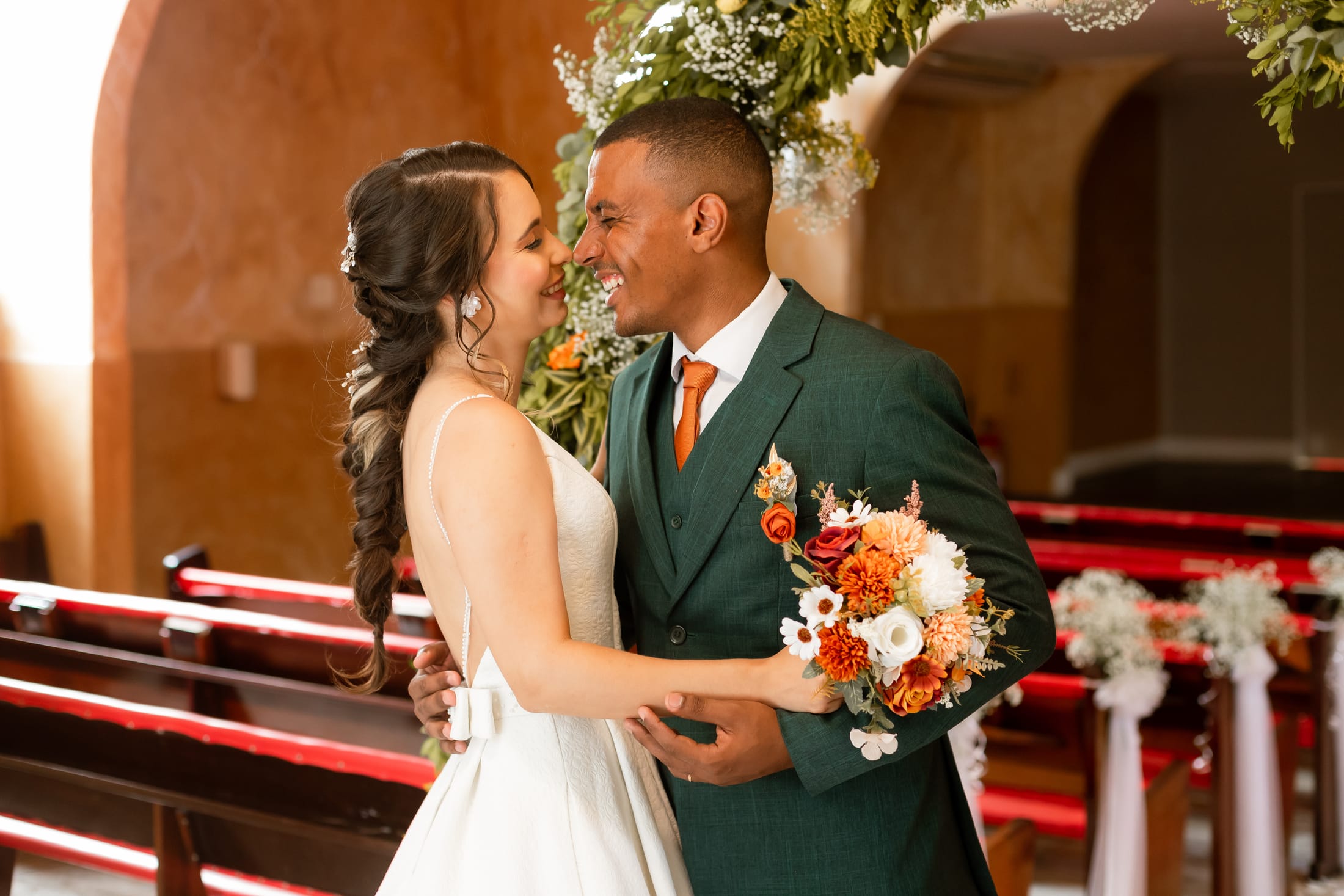 Um momento do casamento de Aline e Leonardo