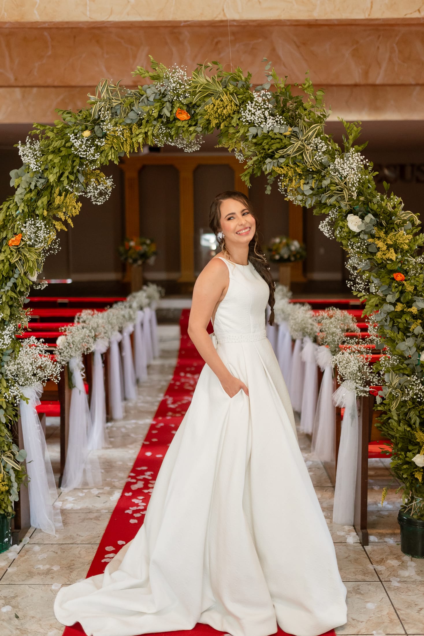 Um momento do casamento de Aline e Leonardo