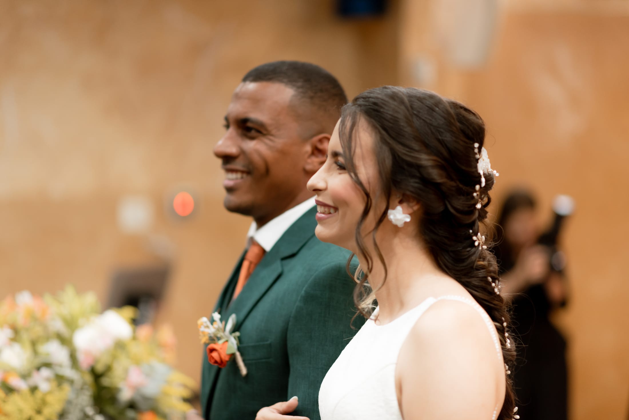 Um momento do casamento de Aline e Leonardo