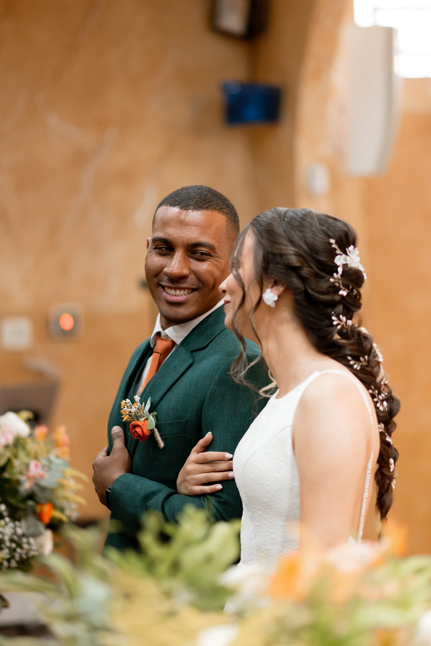Um momento do casamento de Aline e Leonardo