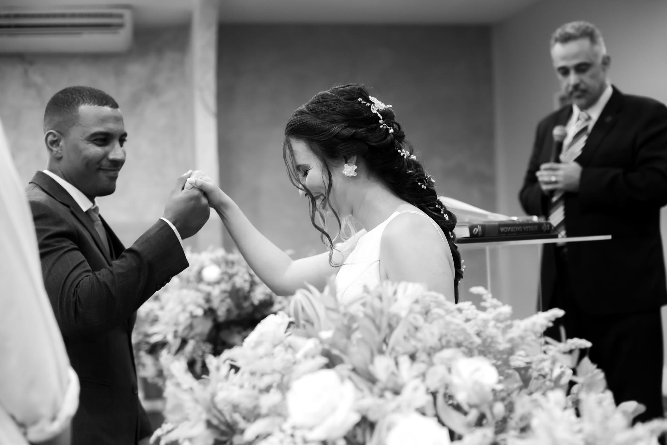 Um momento do casamento de Aline e Leonardo