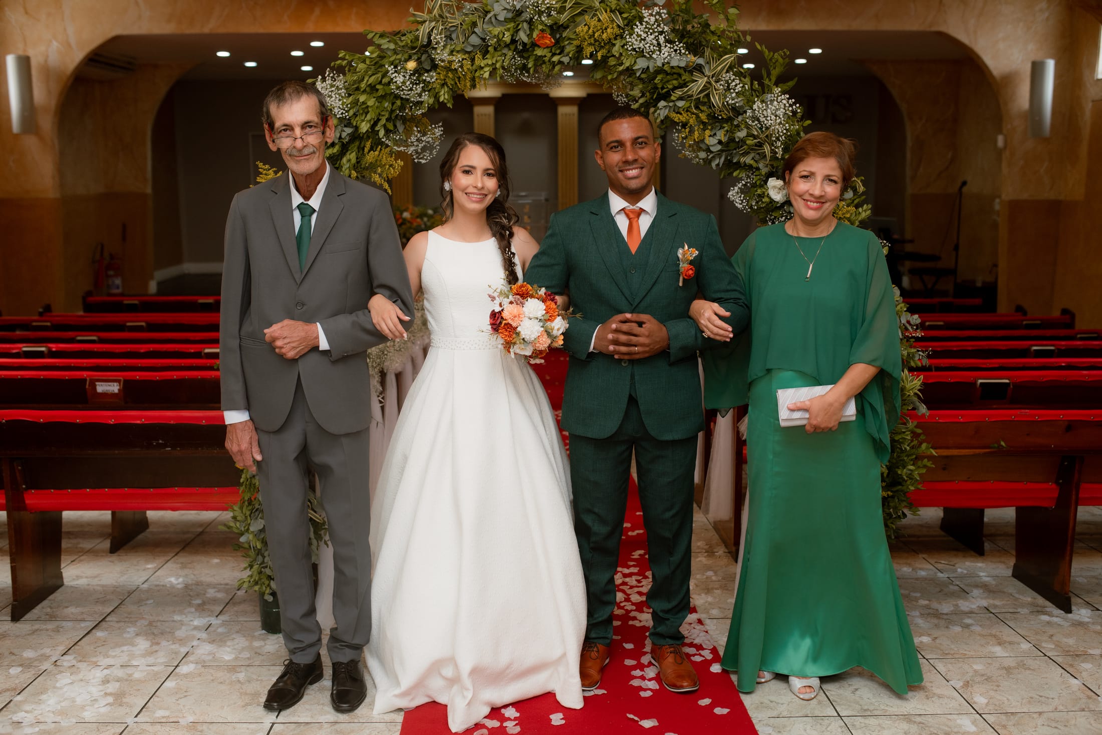 Um momento do casamento de Aline e Leonardo