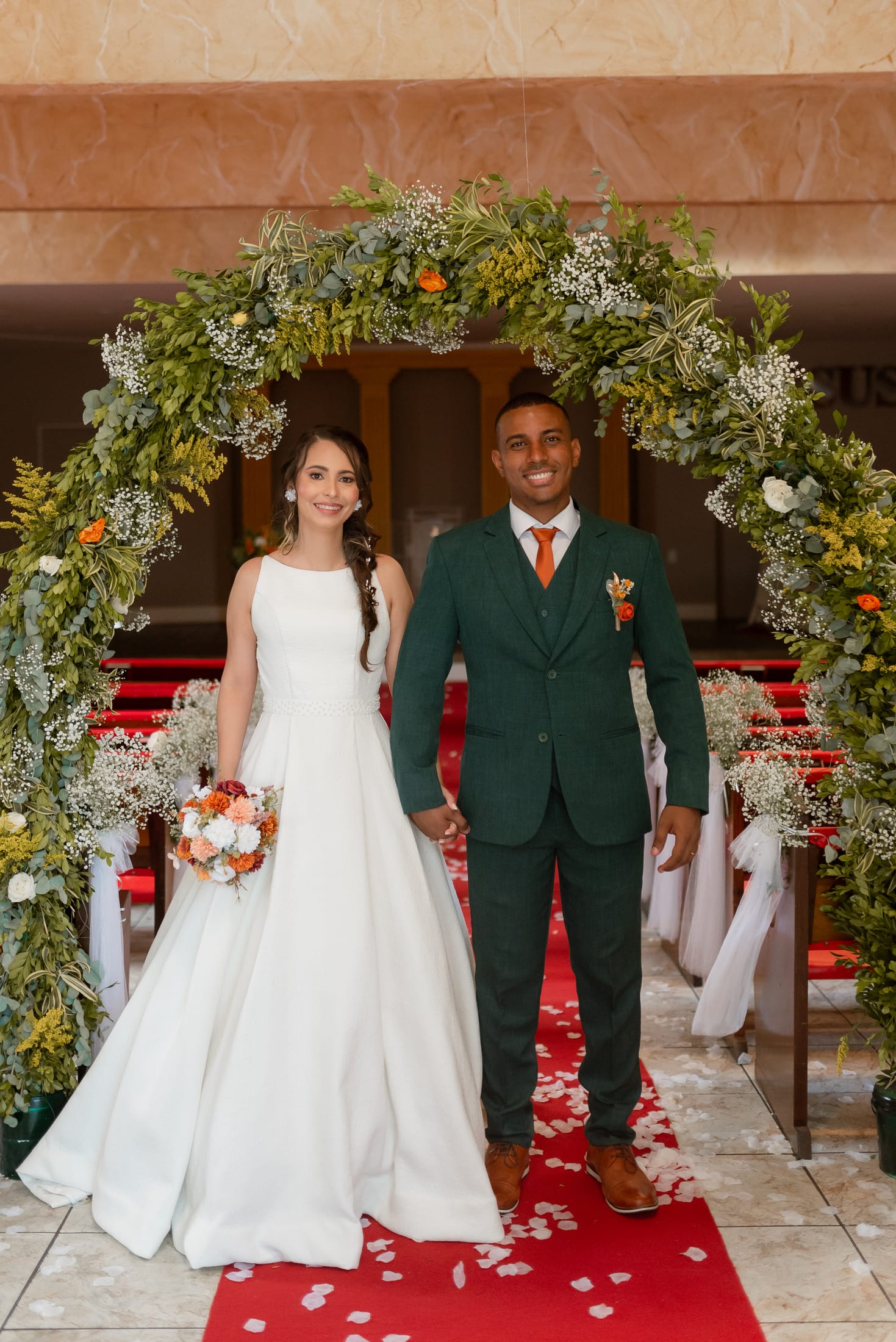 Um momento do casamento de Aline e Leonardo