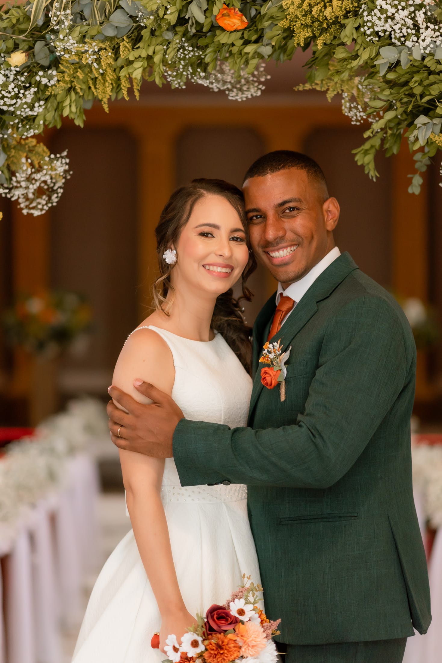 Um momento do casamento de Aline e Leonardo